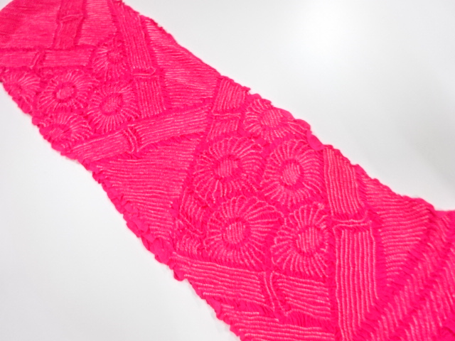 正絹　振袖用　絞り　帯揚げ